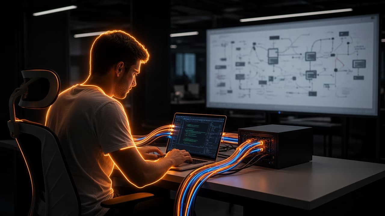 Foto editorial ilustrando o tema do artigo: Integração entre sistemas: API, webhook ou planilha?
