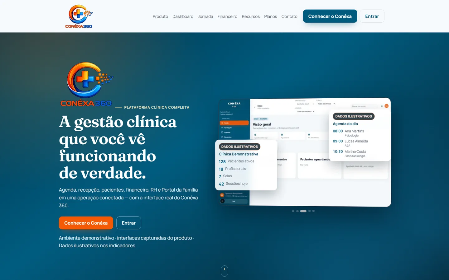 Tela real do sistema Conéxa 360