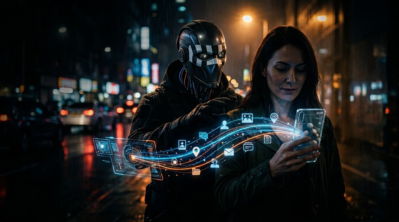 Ilustração de inteligência artificial, segurança digital e proteção de dados em um mundo cada vez mais conectado.